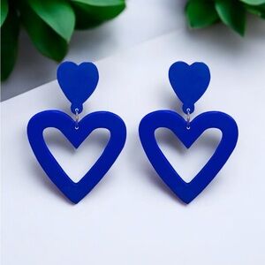 Double Heart Earrings for Women Elegant Dangling Heart Love Drop Earrings ( new)